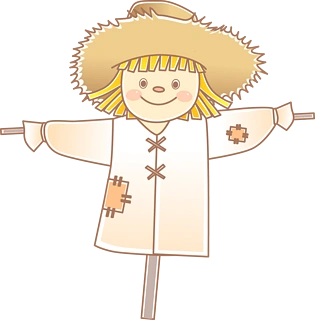 卡通手绘稻草人