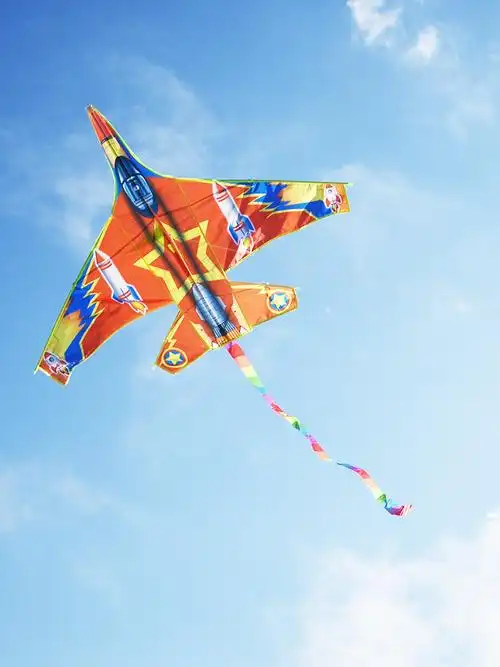 闪电飞机风筝儿童风筝潍坊风筝小飞机长尾飞机风筝2021新款蓝闪电飞机