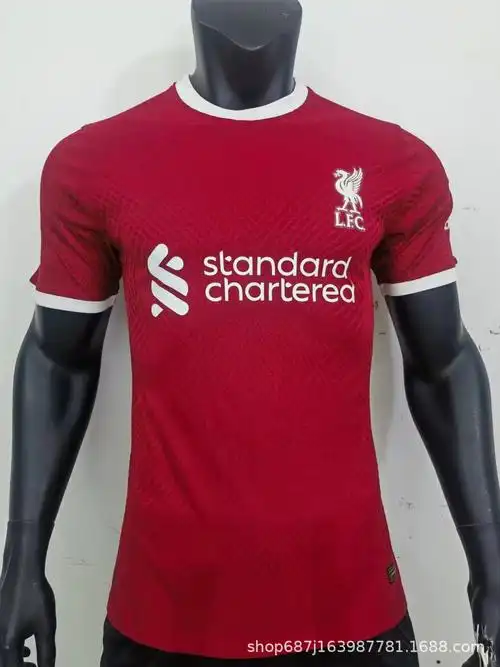 23-24利物浦球员版球衣欧冠主场短袖修身透气11号萨拉赫足球服