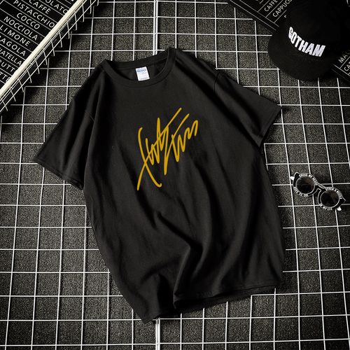 天才陈赫烫金签名 跑男周边短袖t恤男女粉丝应援纯棉短袖宽松大码