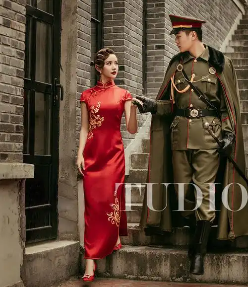 影楼情侣国民党军装大帅军阀摄影拍照写真剧本杀青演出少奶奶旗袍
