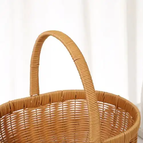 仿藤编购物篮买菜篮子鸡蛋筐大号手提篮野餐篮手工编织水果篮