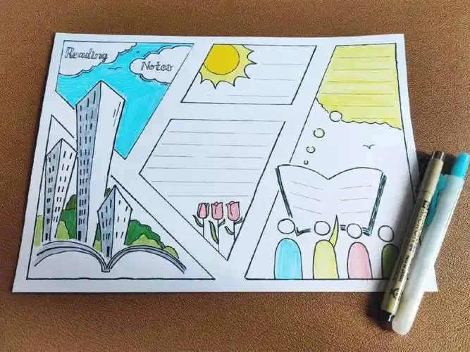 视觉应用分镜感通用手抄报模板