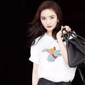 杨幂同款小飞象图案短袖t恤男女明星大象印花体恤大码ins网红上衣