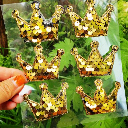 皇冠贴纸 金色皇冠 贴画 银色 皇冠 贴贴纸 小贴画 粘贴 皇冠
