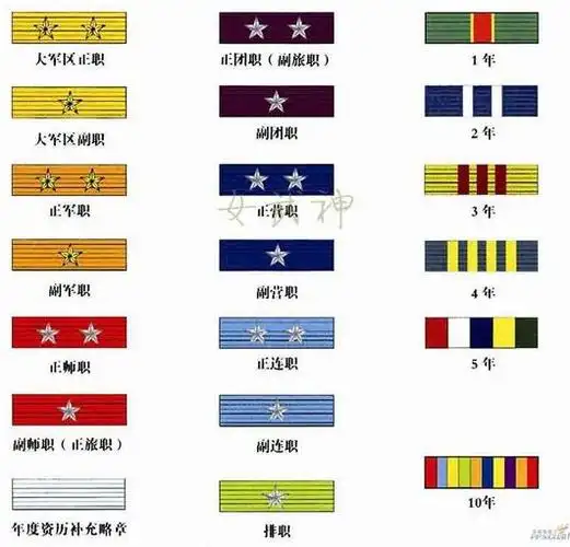 解放军新装左胸前的不同颜色的小方块代表什么