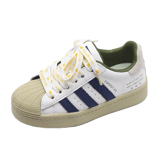 2024春秋新款男童鞋子儿童贝壳鞋经典真皮车厘子色真皮女童小白鞋