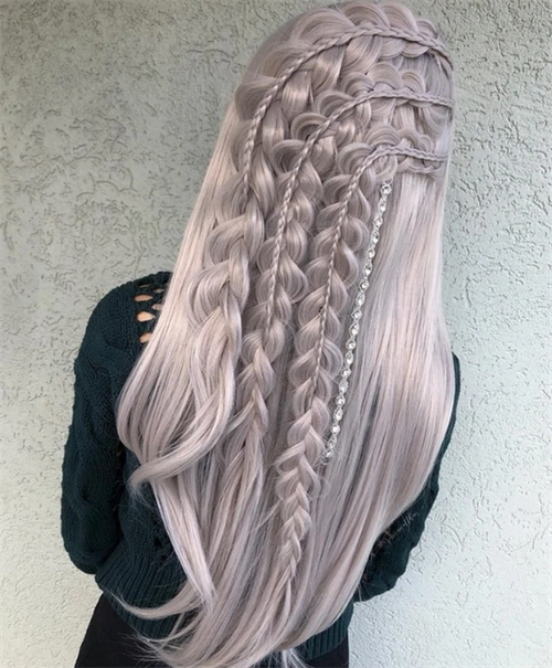 ins风长发半编发 秋冬氛围感编发_长发发型 - 美发站