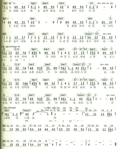一路向北 周杰伦 歌谱 简谱