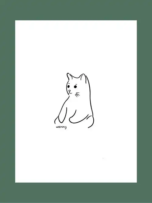 ins风极简手绘商用logo线条图案宠物简笔画