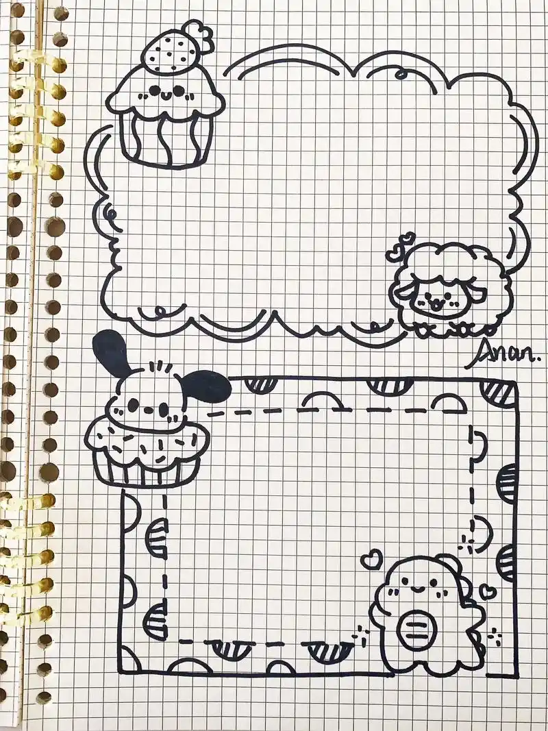 手帐边框素材|可爱简笔画.#手帐日常 #手帐排版 #简笔画  - 抖音