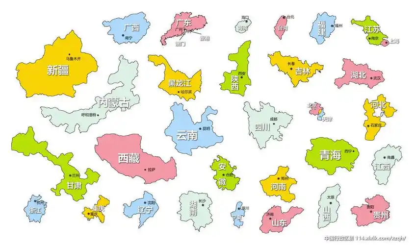 图像形象巧记中国各省区轮廓图!_百科大全_嘻嘻网