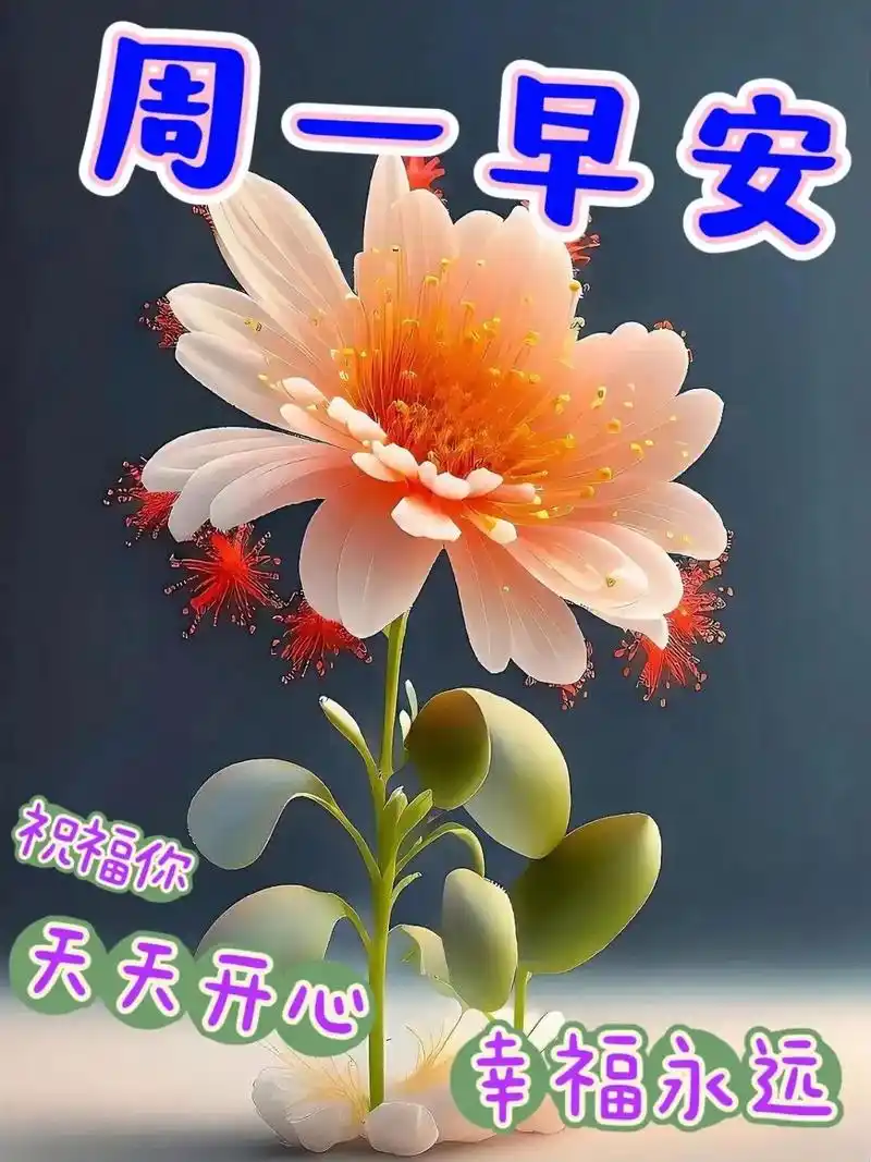 星期一早上好问候祝福表情图片 周一最新早安问候语图片表情