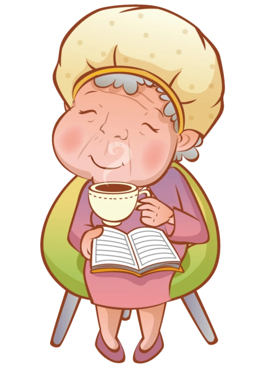 老婆婆看书简笔画