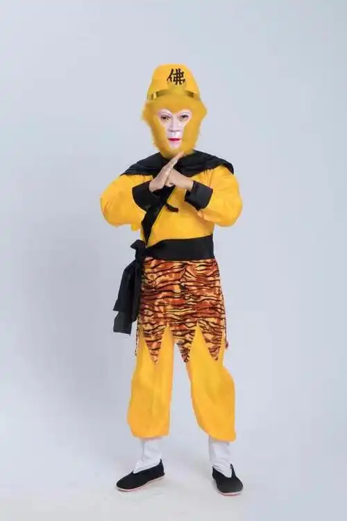 服饰男女童角色扮演演出服齐天大圣猴王孙悟空儿童服装 黄色虎皮裙2