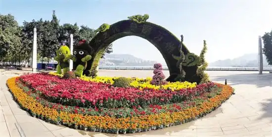 南门口广场绿雕 通讯员 应艳丽  摄