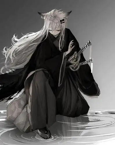 精致暗黑系人物绘画,表情酷酷的,画风超赞