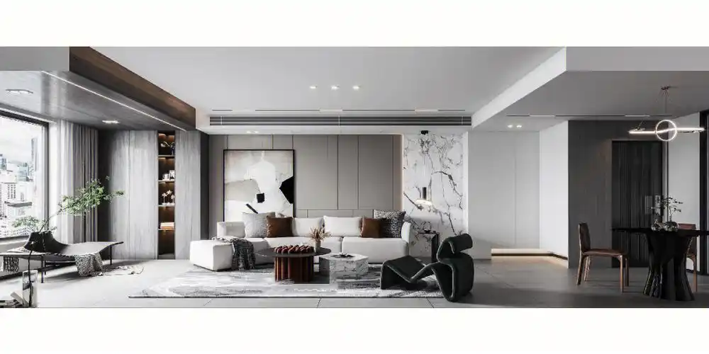 装修效果图  #效果图代做  #设计案例分享  #现代极简黑白灰