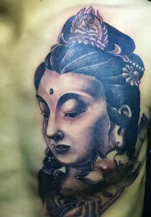 佛观音男士胸前观音满背个性的观音纹身图案tag标签:佛观音观音胳膊