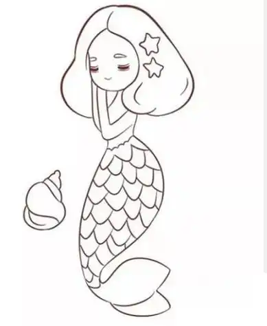 美人鱼简笔画怎么画漂亮 美人鱼简笔画彩色教程-素描自学网