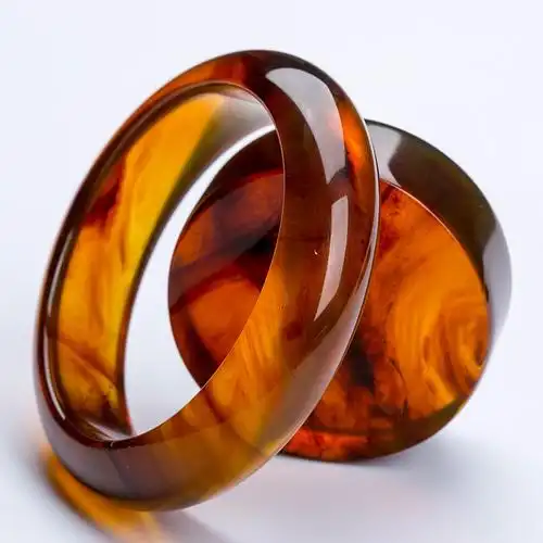 镯心:44.1g 手镯:26.1g 圈口:57mm天恒缅甸琥珀 茶珀手镯 - 拍卖