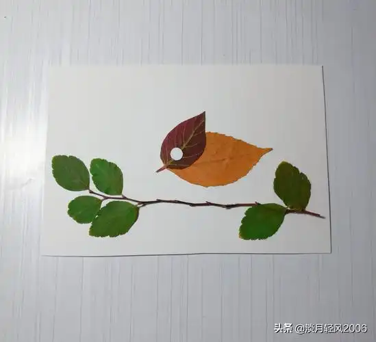 环保贴画树叶,树叶画手工贴画_大山谷图库