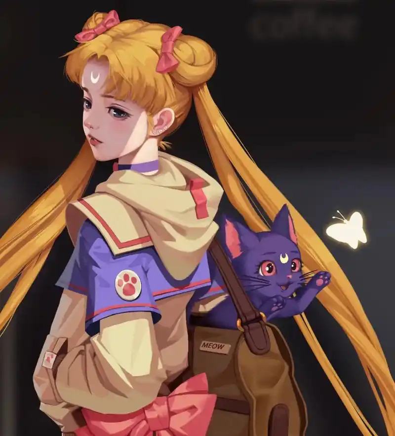 月野兔和露娜 #美少女战士 #月野兔本兔 #画画 #绘画 - 抖音