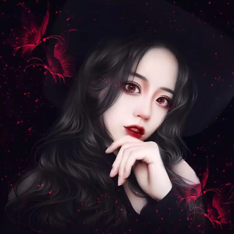 暗黑系超拽霸气魅惑手绘女头像 超好看的暗黑系手绘女头像 孤傲高冷