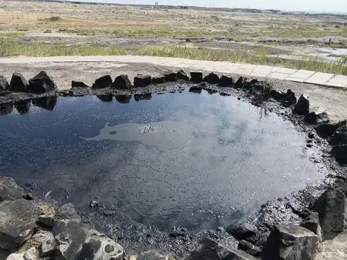 石油冒出了地面.