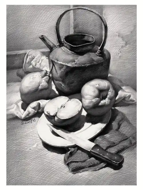 素描静物完整过程展示92