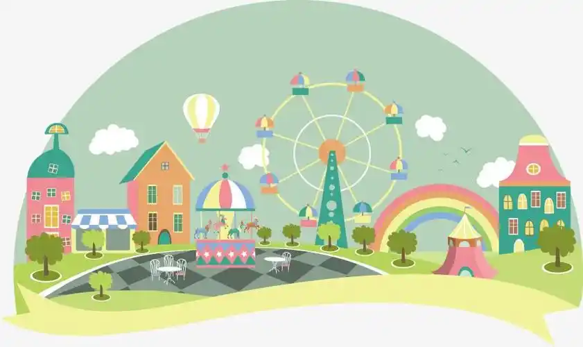 卡通游乐园插画