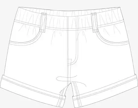 手绘女士短裤素材图