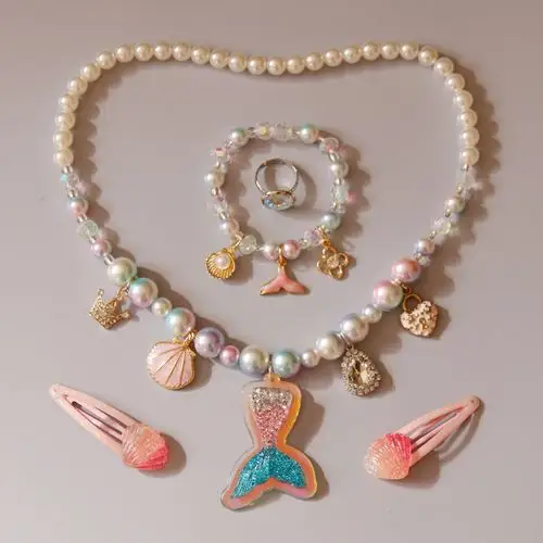 女童儿童宝宝女孩首饰饰唯美公主珍珠项链手链项链