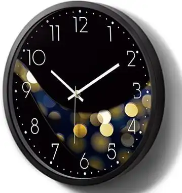 现代发光时钟夜光挂钟发光蠕虫萤火虫静音夜灯数字挂钟大显示屏发光