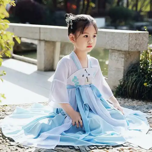 小女孩汉服公主古代夏季超仙襦裙仙女飘逸女童唐装