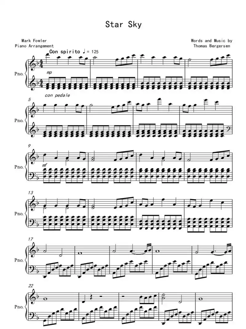超高燃star sky钢琴谱分享 #starsky #钢琴  - 抖音