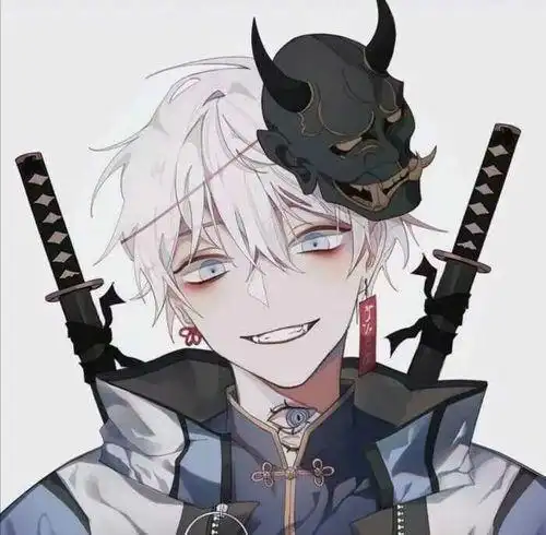 动漫男生帅气白发嗜血头像图片