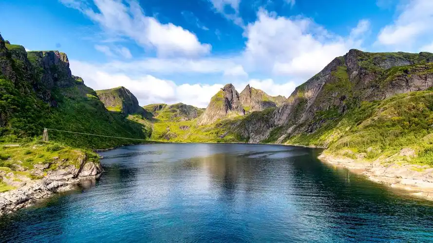 山水,湖泊,蓝天,白云,自然风景,壁纸最美不过山水之间