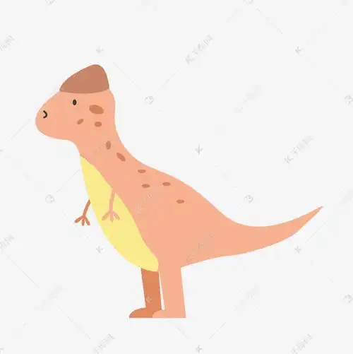 卡通可爱黄色肿头龙恐龙插画