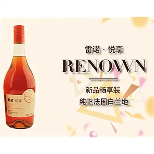法国雷诺悦享白兰地vo洋酒迷你掌中小酒185ml700ml外盒3840度预调酒