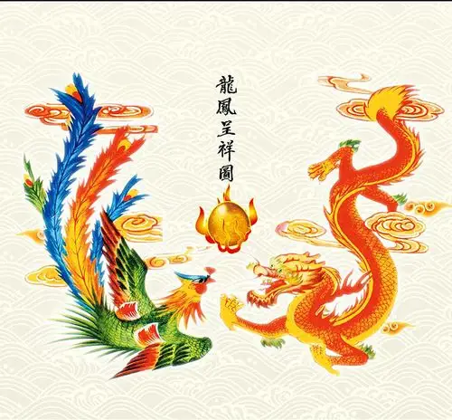 xt96024新中式龙凤呈祥金龙凤凰背景墙