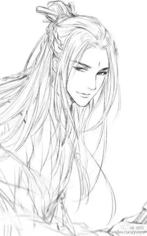 动漫人物简笔画古装男婚纱