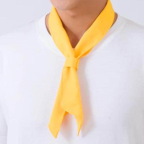 黄绿色汗巾三角巾厨房厨师长领带餐饮培训学校领巾男 黄色 厨师三角巾