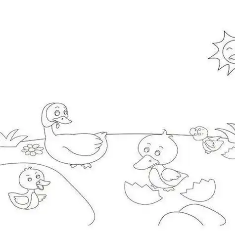 丑小鸭的故事简笔画四格(简笔画图片大全) -【爱个性】