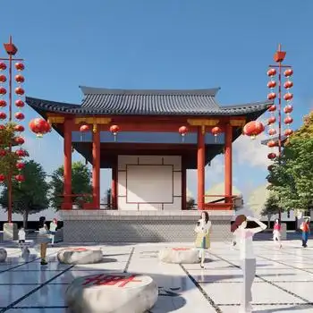 中式传统戏台模型su模型下载[id:102125400]_建e室内设计网