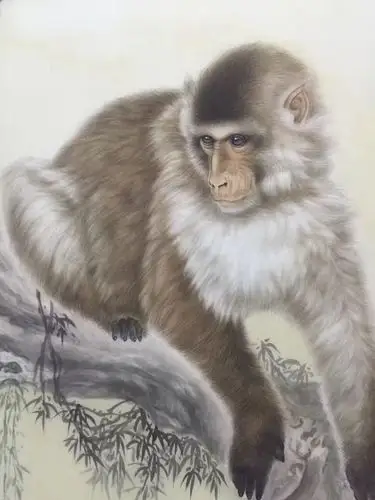 新工笔纸本猴儿,由国宝艺术创作院工笔画家李建出品