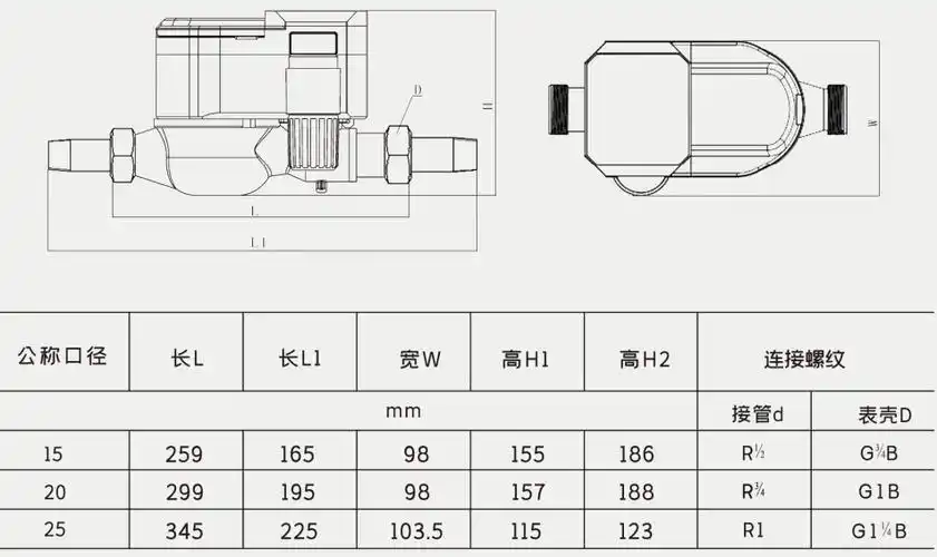 ic卡智能水表tysdn15dn40