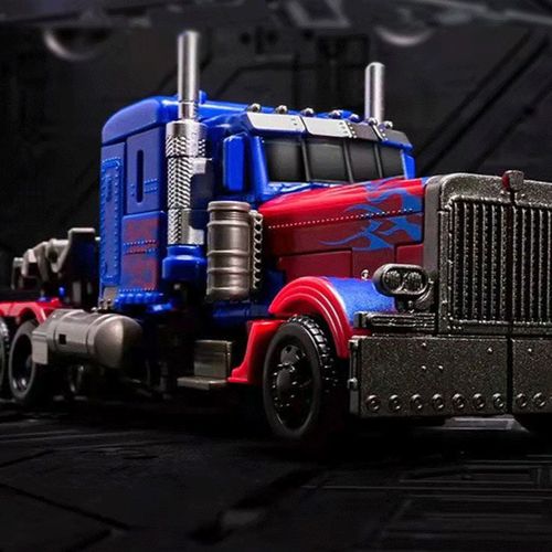 变形金刚玩具电影擎天柱ss05百微冲锋柱火焰纹汽车机器人男孩礼物