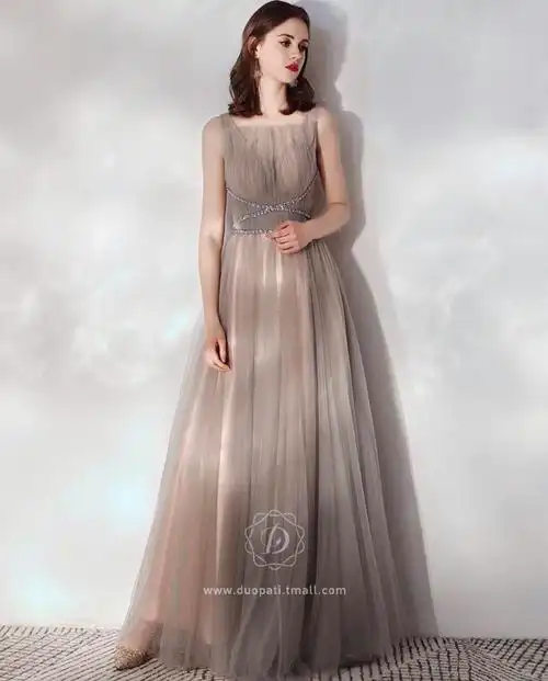 敬酒伴娘晚礼服女长款2019新款超仙洋装生日主持礼服