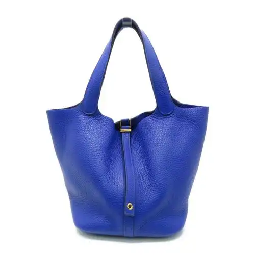 clemence皮革picotin mm手挽袋blue electric/蓝色